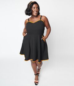Plus Size Black Spaghetti Strap Dress