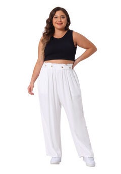 STRETCHY HIGH WAISTED WIDE LEG PALAZZO PANTS