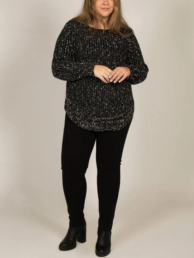 Elodie Mix Ribbed Knit Mix Sweater, , alternate image number 5