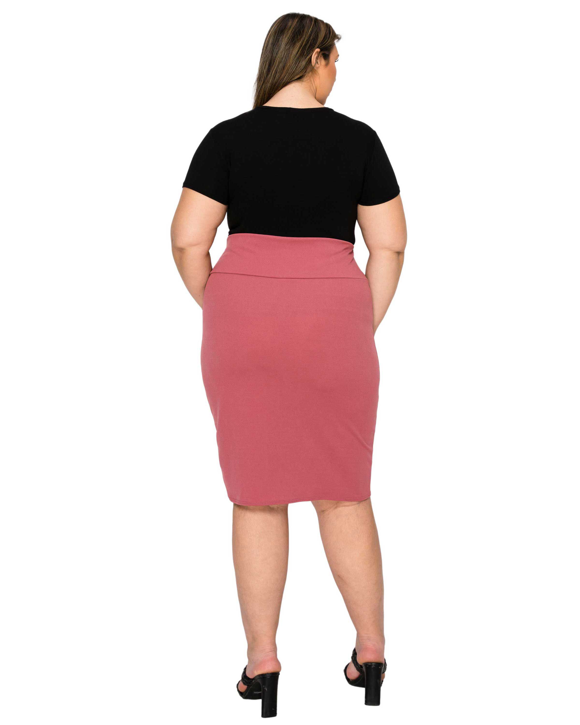 MOLLY PENCIL SKIRT, Marsala / Pink, alternate image number 2