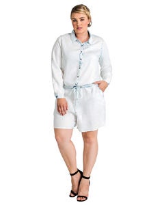 Peggy Bleached Out Tencel Long Sleeved Romper