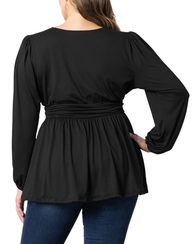 Leah Long Sleeve Tunic Top, BLACK NOIR / Black, alternate image number null
