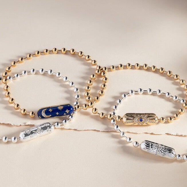 Butterfly Barrel Closure Bracelet, Silver / Silver, alternate image number 3