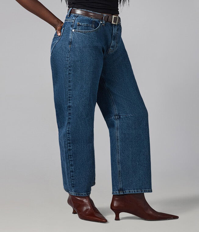 DYLAN-CSB High Rise Barrel Jeans, Classic Stone Blue / Dusty Blue, alternate image number 1