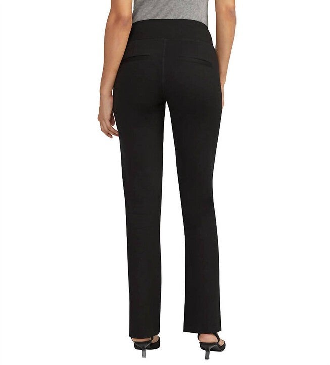 MID RISE PULL-ON BOOT CUT PANTS IN BLACK, , alternate image number null