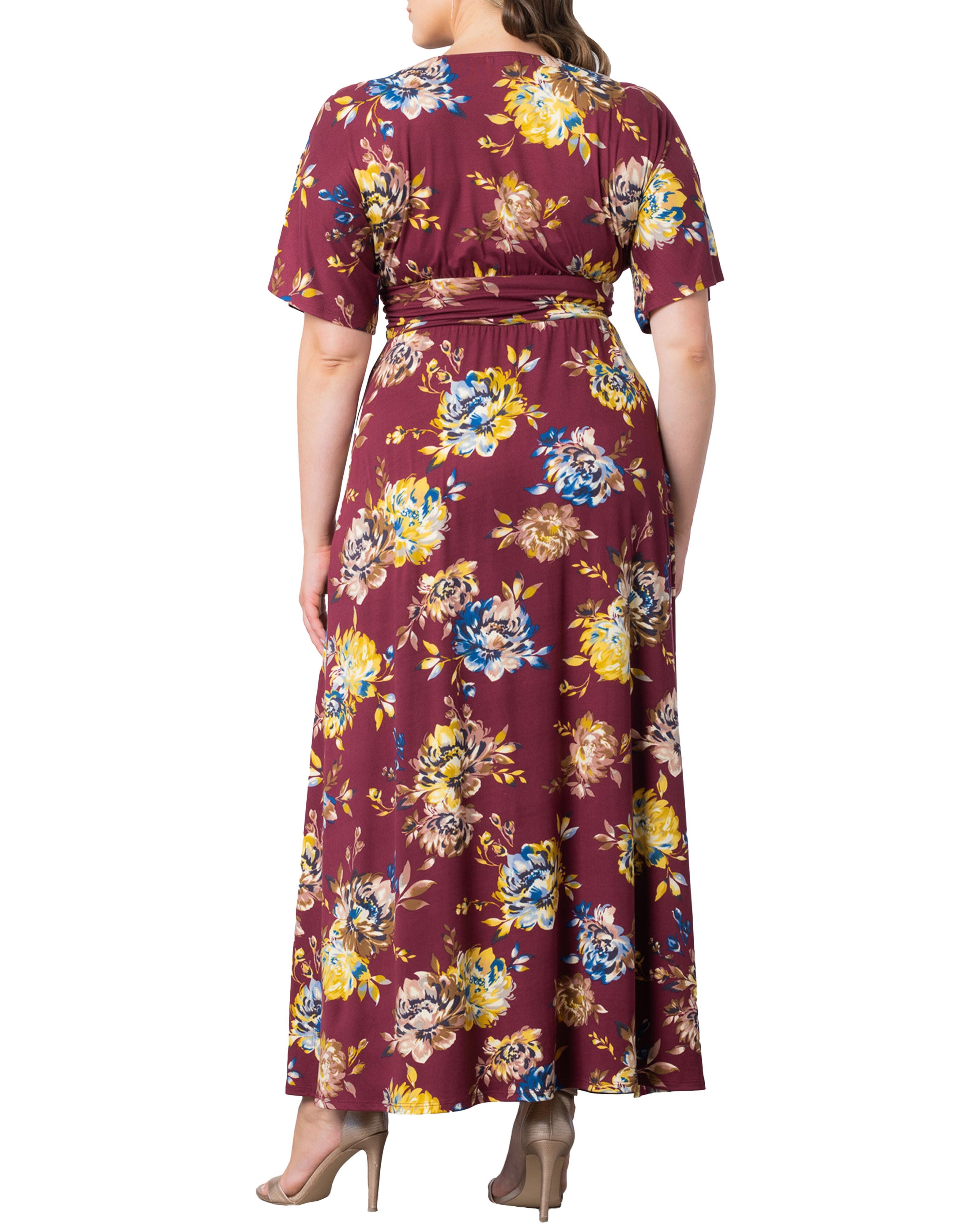 Vienna Maxi Dress, BORDEAUX BLOOMS / Burgundy, alternate image number 2