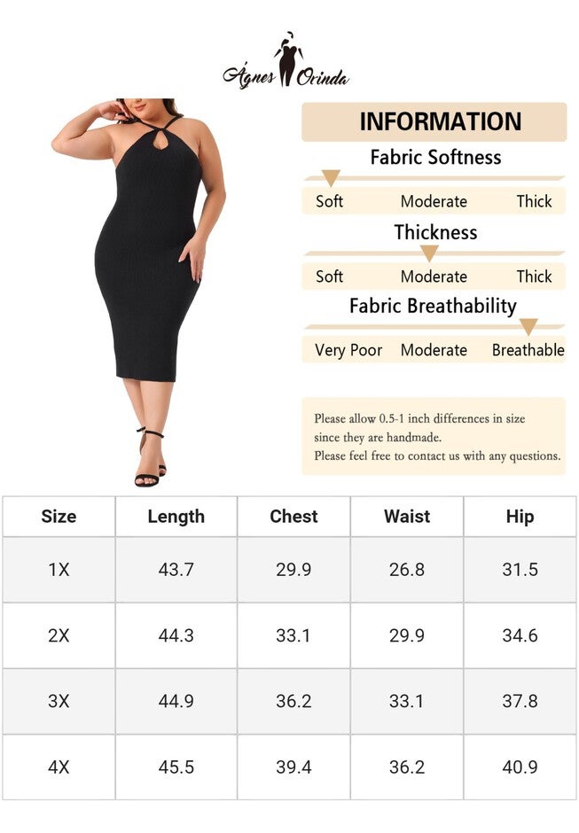 Twist Front Halter Neck Ribbed Sleeveless Bodycon Midi Sweater Dress, Black / Black, alternate image number 4