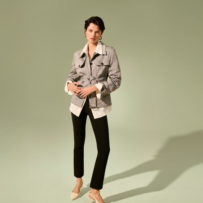 Emery Safari Blazer - Porto Weave, BlackWhite / Light Grey, alternate image number 5