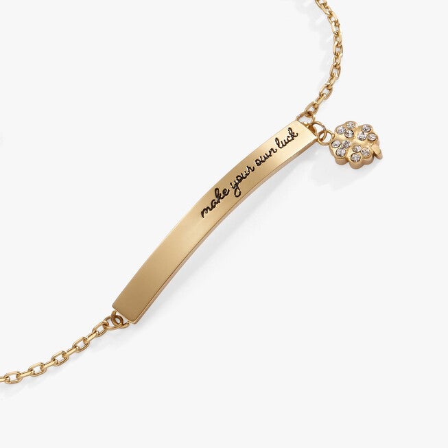 "Make Your Own Luck" Inline Bracelet, Gold / Gold, alternate image number 1