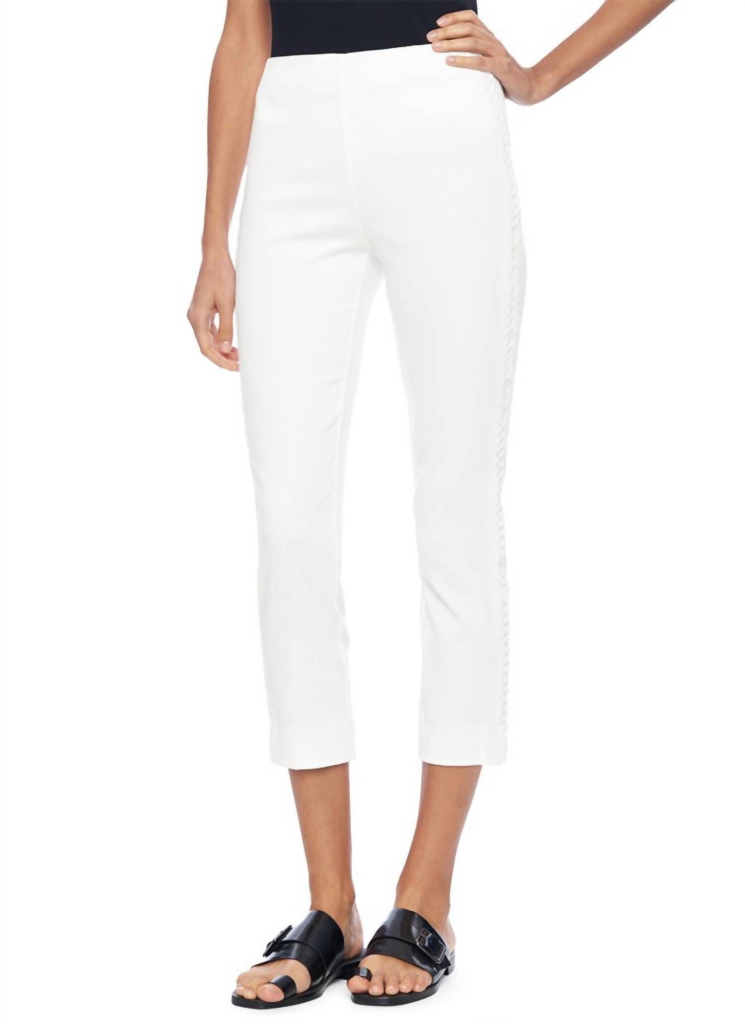 BRITT ANKLE LACE PANT IN OFF WHITE, Off White / White, hi-res image number 0