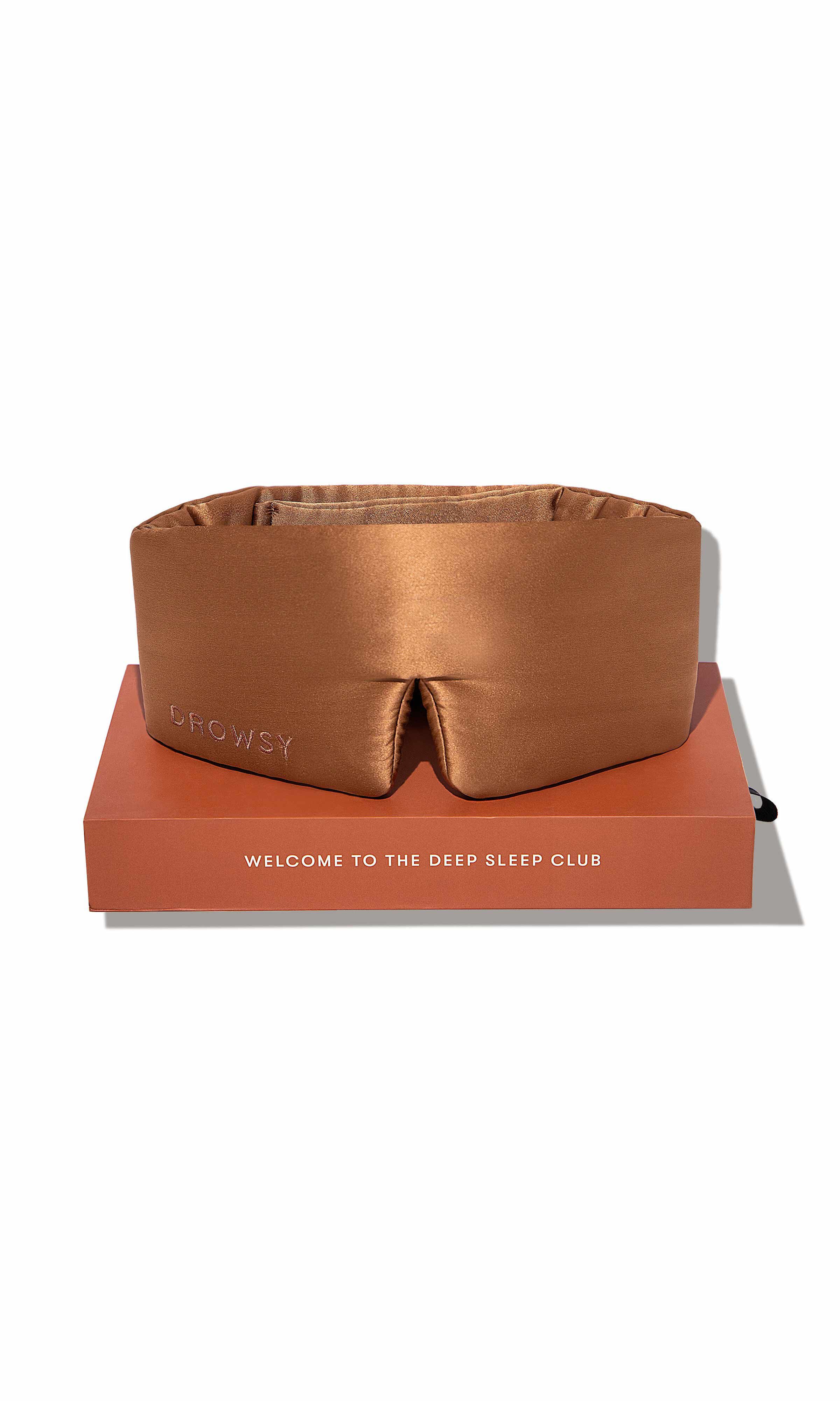 Silk Sleep Mask, Pumpkin Spice / Tan, hi-res image number 0