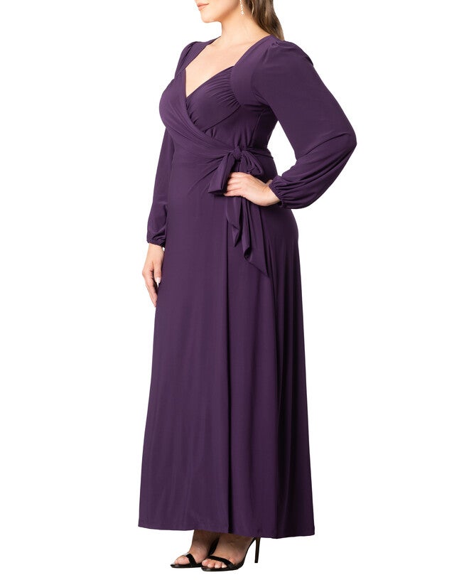 Modern Muse Wrap Gown, IMPERIAL PLUM / Purple, alternate image number null