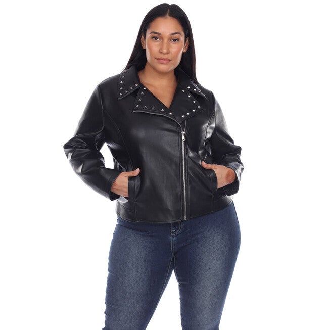 PU Faux Leather Jacket, Black / Black, alternate image number 3