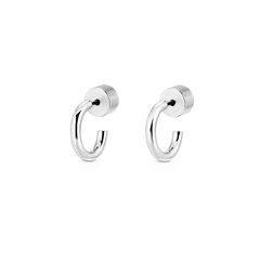 Jeanne Huggie Hoops Silver