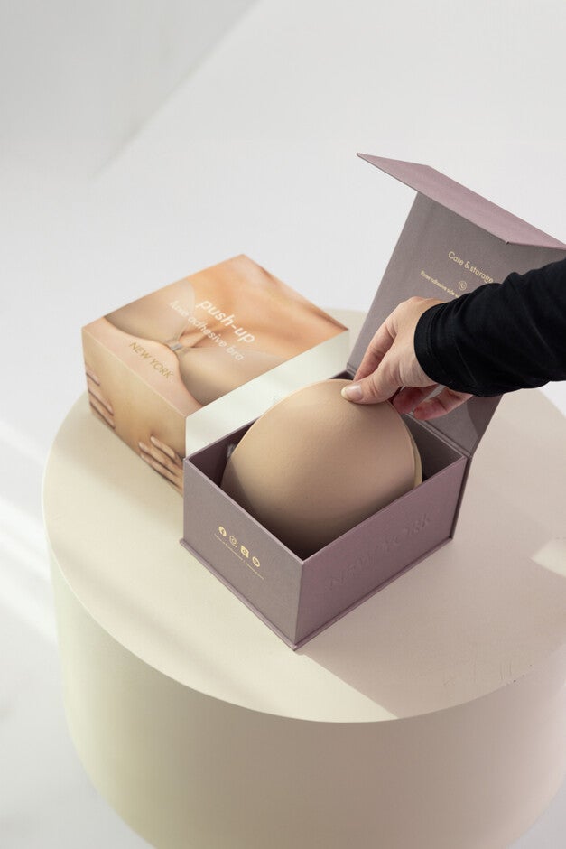 Push Up Luxe Adhesive Fabric Bra, No 5 Soft Tan / Tan, alternate image number 3