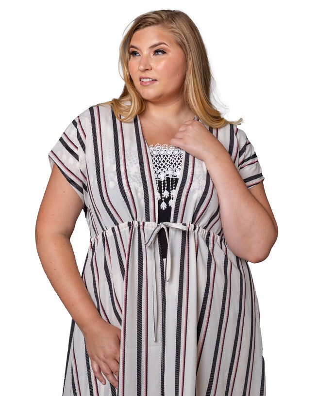 Nolita Striped Tie-Front Tunic Top, , alternate image number null
