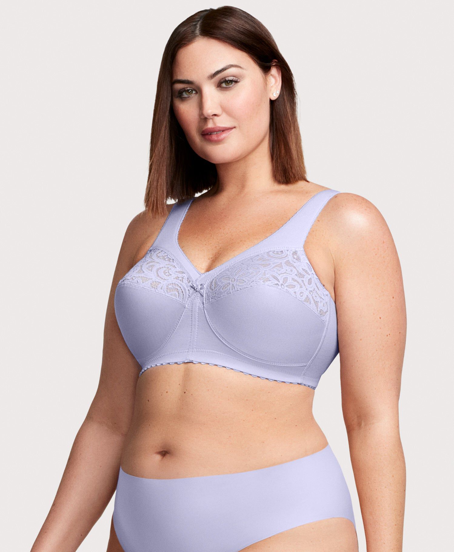 MagicLift Cotton Support Bra, Lilac / Lilac, alternate image number 3