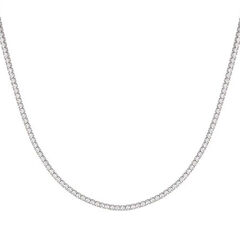Classic Thin Tennis Necklace Silver 18"