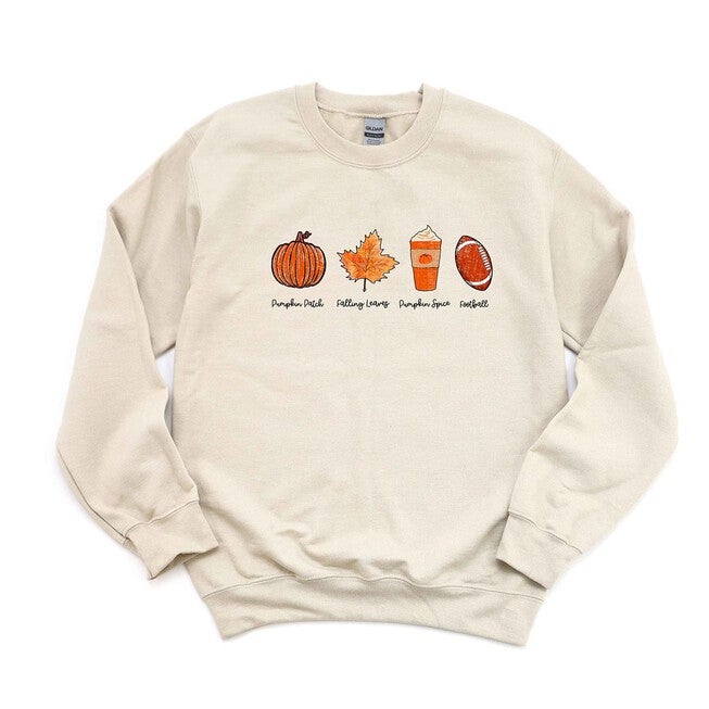 Fall Favorites Graphic Sweatshirt, Dust / Cream, hi-res image number 0