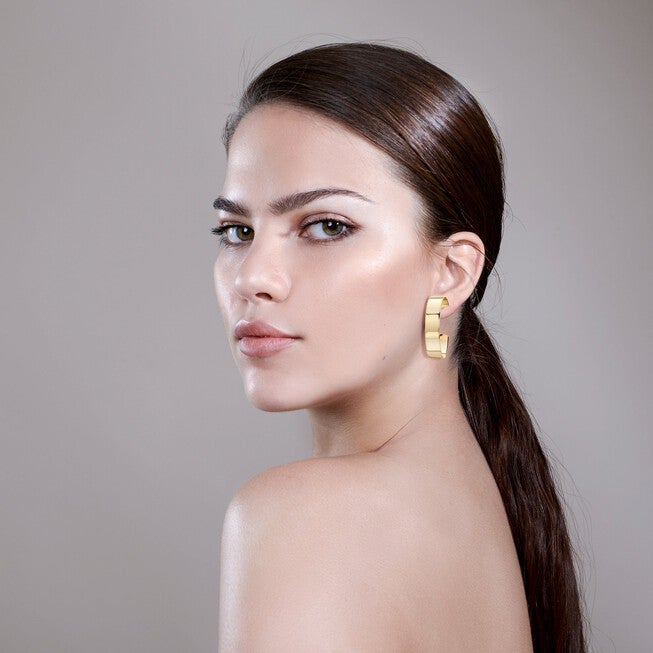 1.5 inches Skylar Hoops Silver, , alternate image number 4