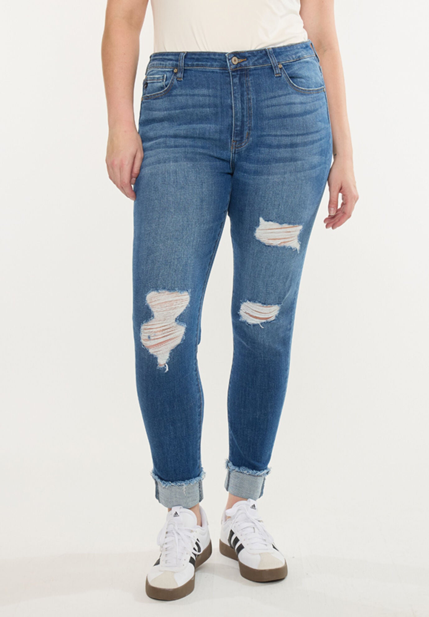 Stevie Mid Rise Ankle Skinny (Plus Size), Medium Wash / Medium Wash, alternate image number 6