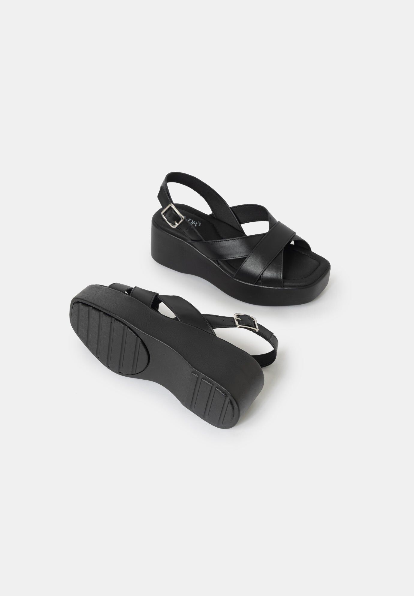 Nina Wedge Sandals, Black / Black, alternate image number 3