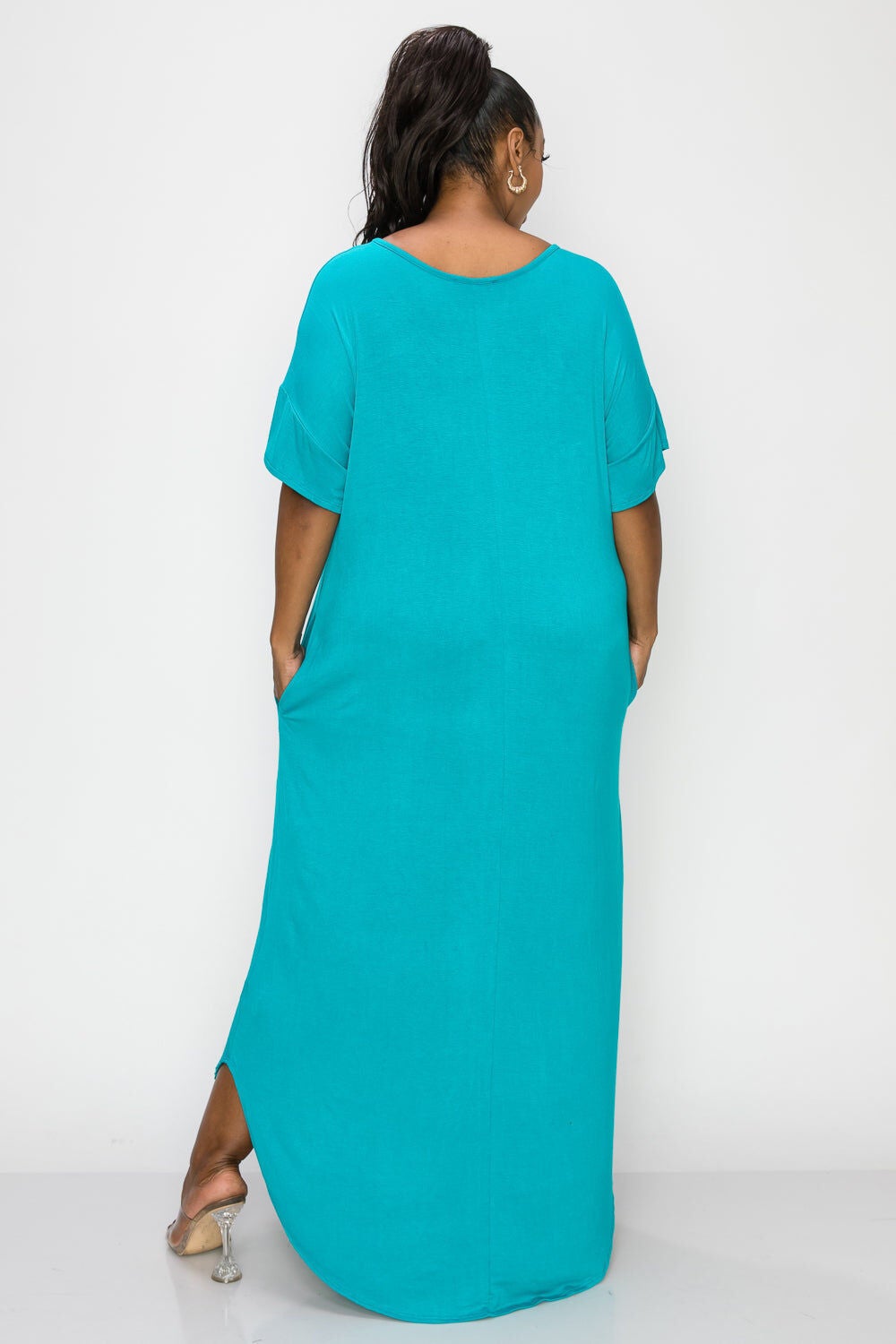 SCARLETT MAXI DRESS, Dark Jade / Royal Blue, alternate image number 1