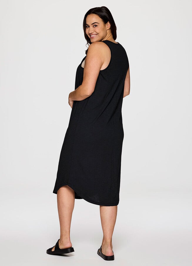 Plus Weekender Midi Tank Dress, Black / Black, alternate image number 2