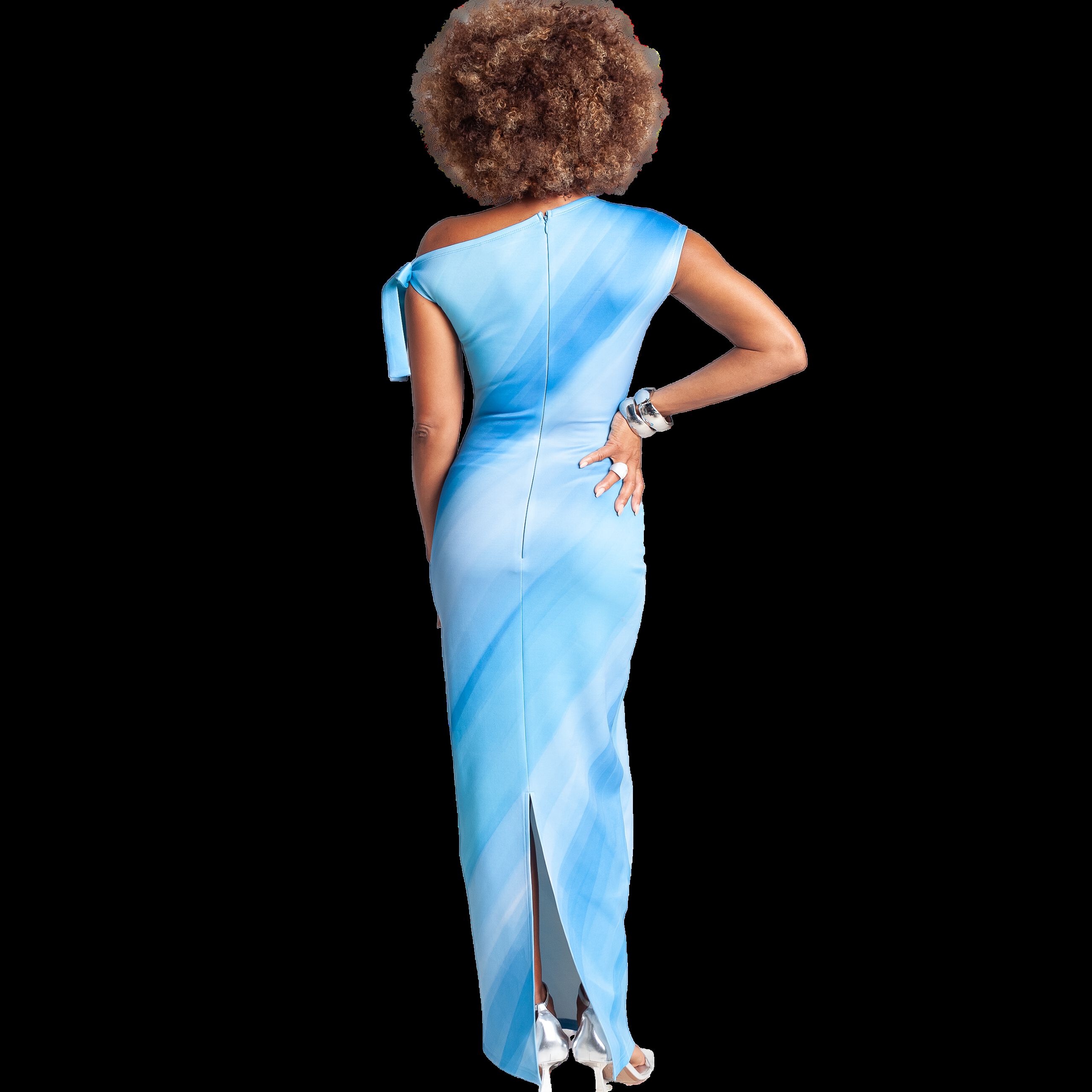 Off Shoulder Bodycon Maxi Dress, Pink / Pink, alternate image number 3