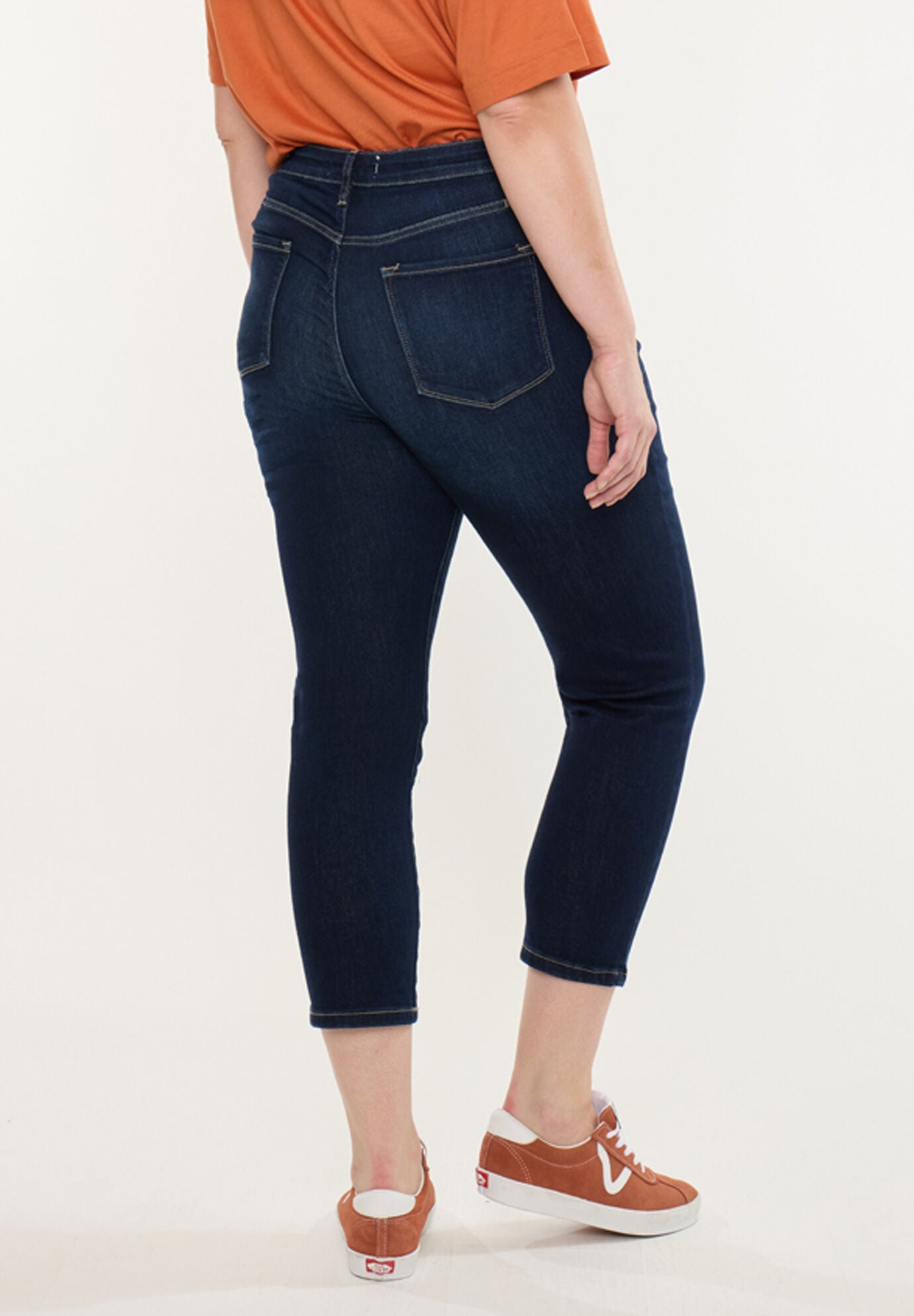 Ximena High Rise Cropped Skinny (Plus Size), Dark Wash / Dark Wash, alternate image number 6