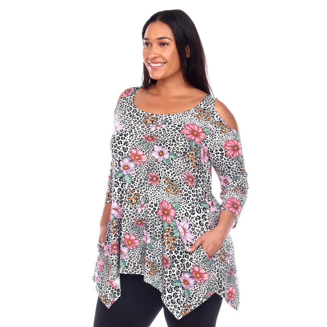 Antonia Cold Shoulder Tunic, Leopard / Brown, alternate image number 4