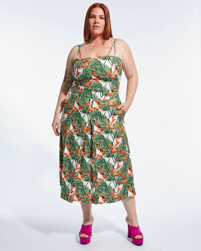 PUNTA CANA TOP, Punta Cana Print / Kelly Green, alternate image number null