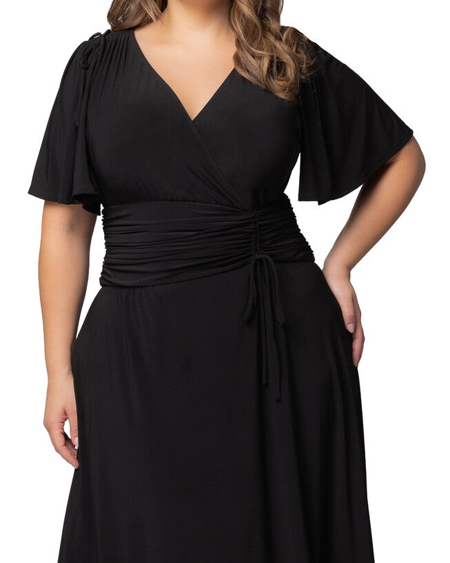 Jemma Ruched Tie Dress, BLACK NOIR / Black, alternate image number 2