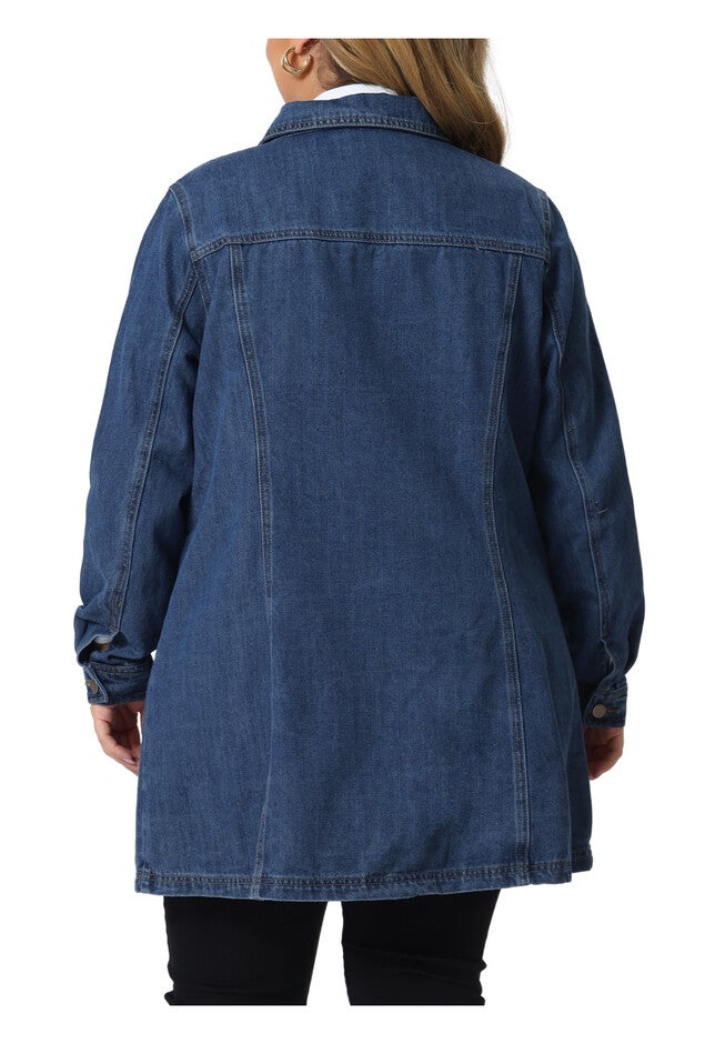 BUTTON JEAN DENIM JACKET, Blue / Chambray Denim Medium, alternate image number 3
