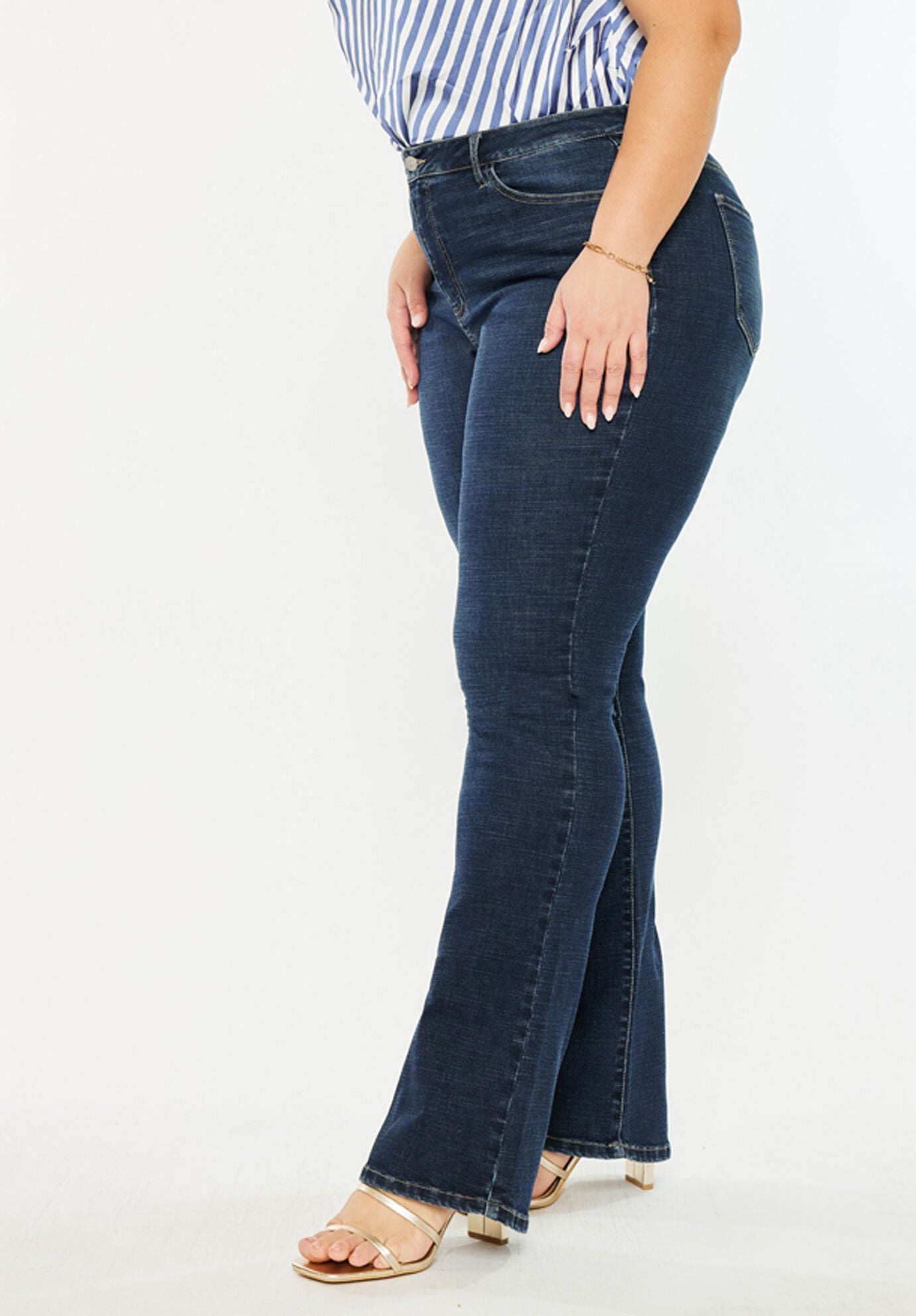 Avery Essentials High Rise Bootcut Jeans (Plus Size), Dark Wash / Dark Wash, alternate image number 5