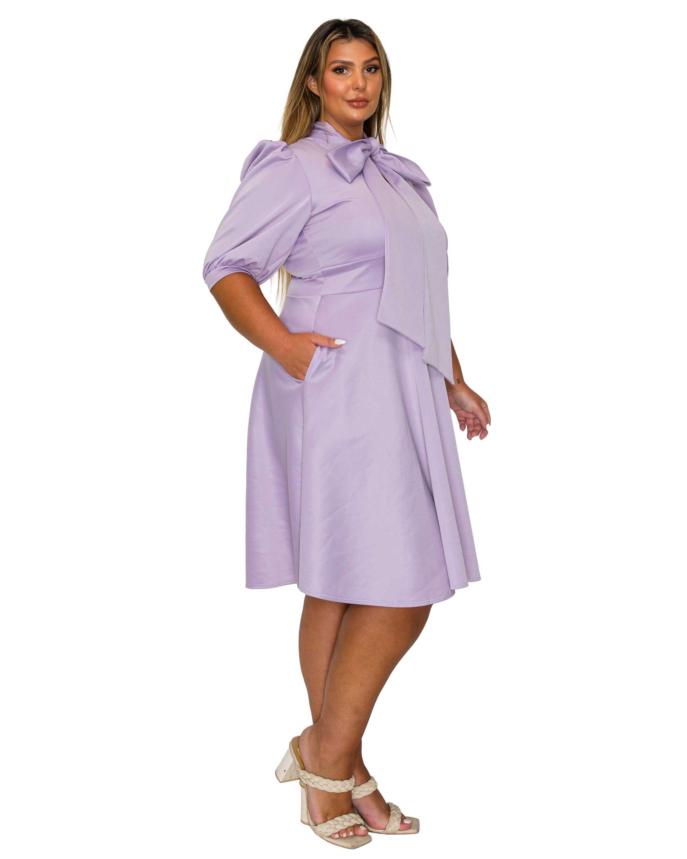 Carina Donna Flare Dress w/ Pockets, Lilac / Lilac, alternate image number 1