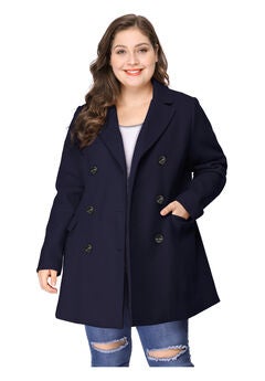 NOTCHED LAPEL DOUBLE BREASTED COAT