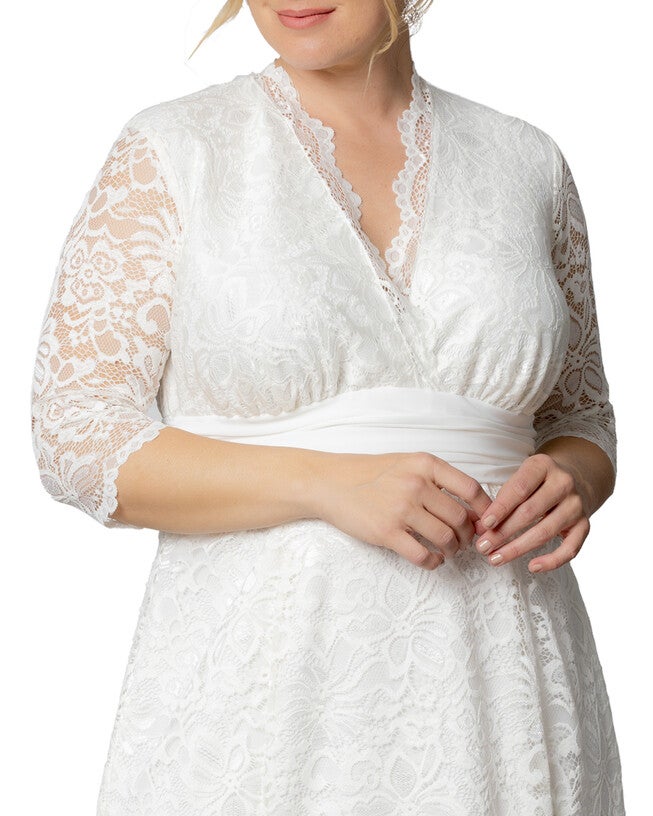 Amour Lace Wedding Gown, IVORY / White, alternate image number 1