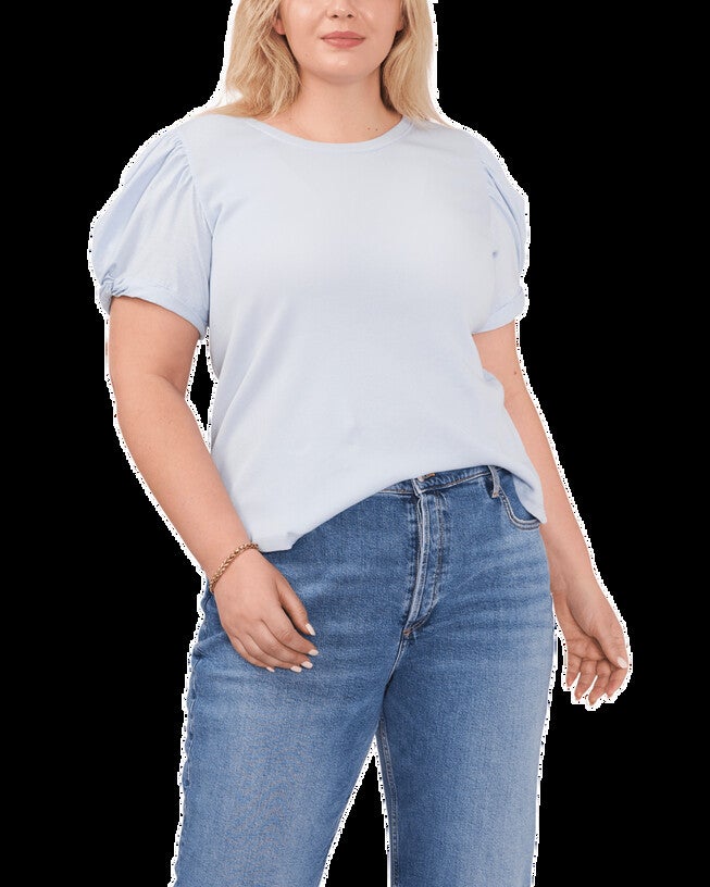 Sheila Puff Sleeve Tee, SKY392 / Light Blue, hi-res image number 0