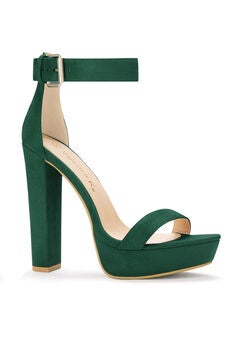 High Chunky Heels Ankle Strap Platform Sandals