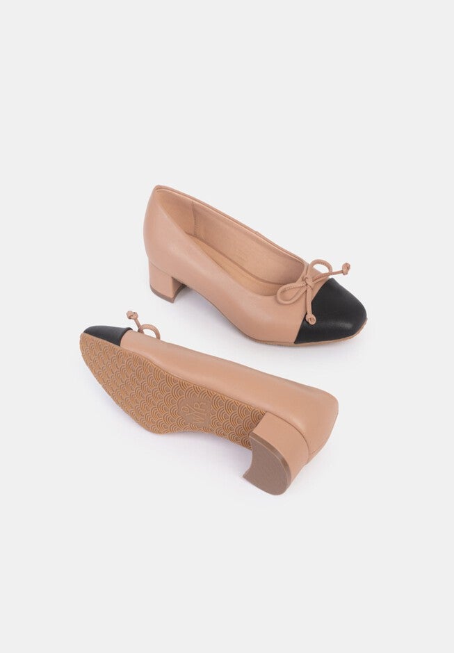 Greta Toe Cap Ballet Pump, Bisque / Pink, alternate image number 3