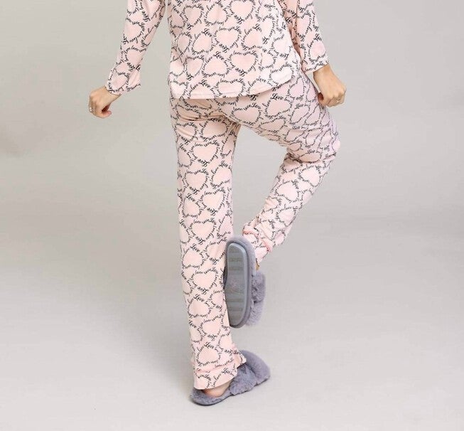 LOVE PAJAMA SET IN PINK, Pink / Pink, alternate image number null