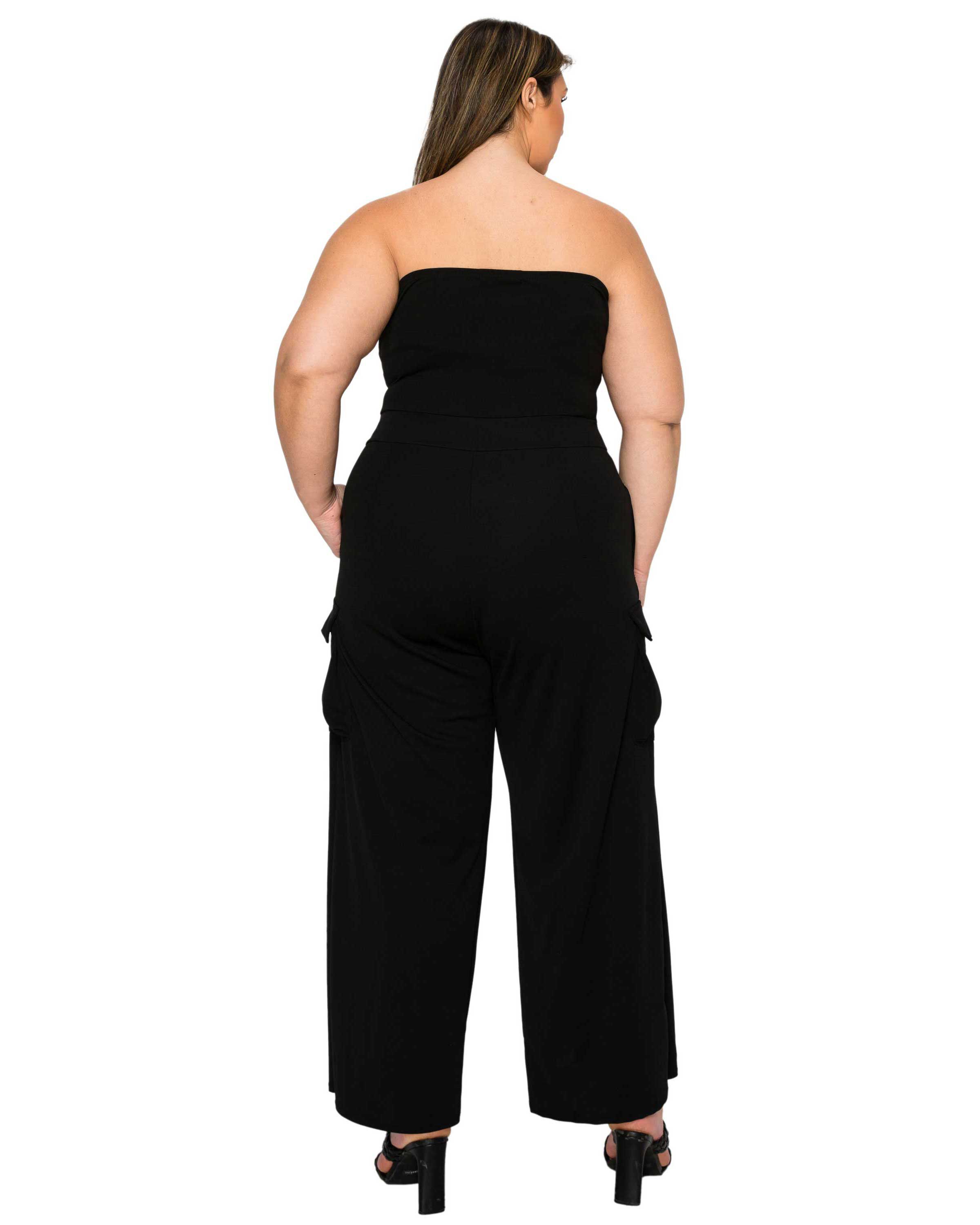 Yumi Sleeveless Cargo Jumpsuit, Black / Black, alternate image number 2