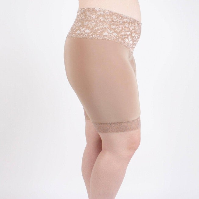 Lace Anti Chafing Shortlette Slipshort, Beige / Beige, alternate image number 1