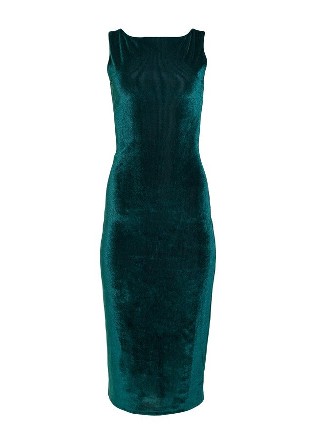 Open Back Green Velvet Dress | Dia & Co Open Back Green Velvet Dress | Dia & Co