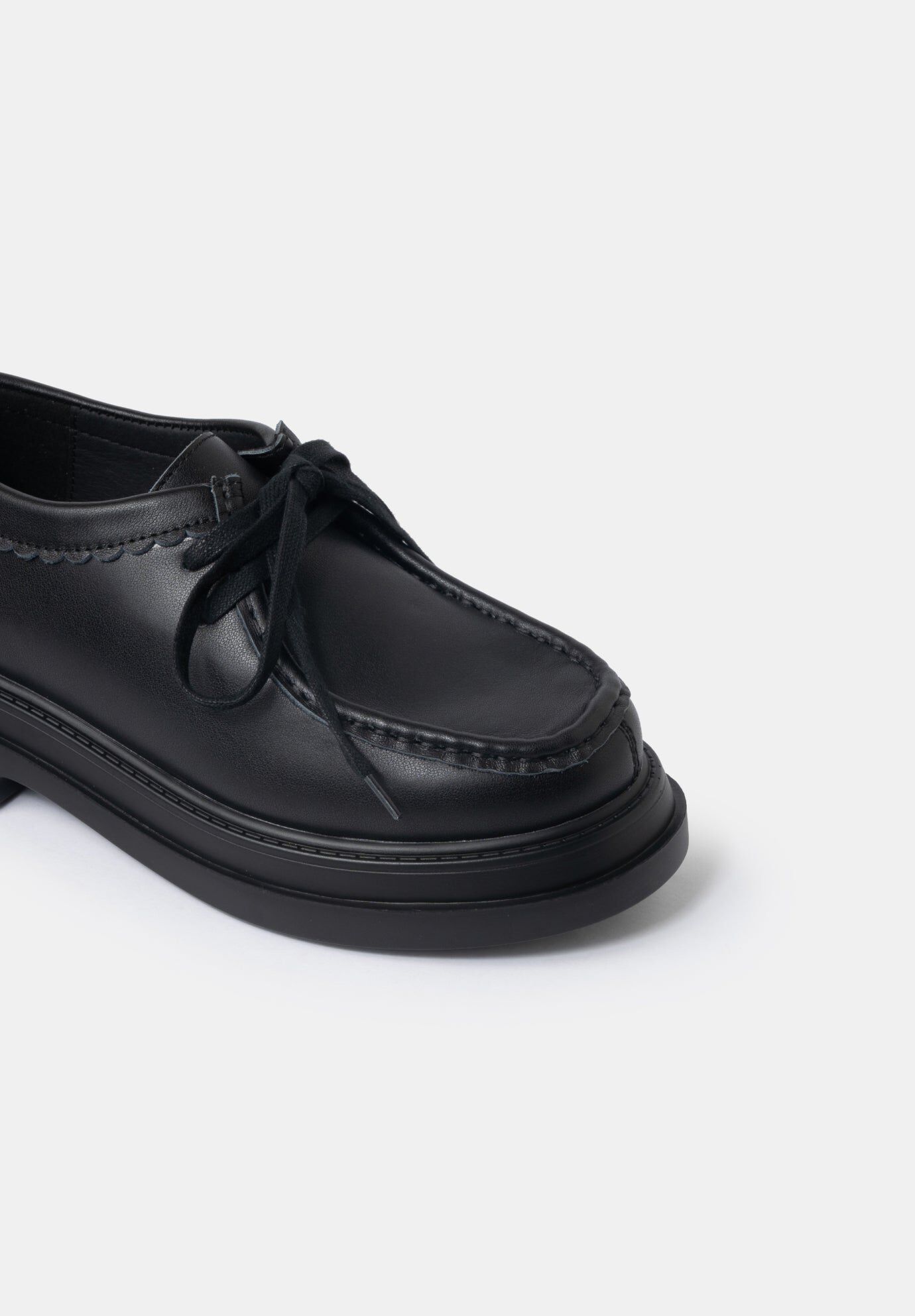 Marnie Lace-Up Moccasins, Black / Black, alternate image number 2