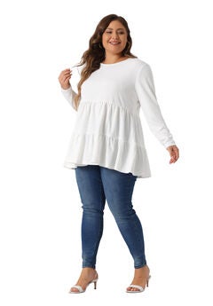 Babydoll Loose Peplum Top Blouse Tunic