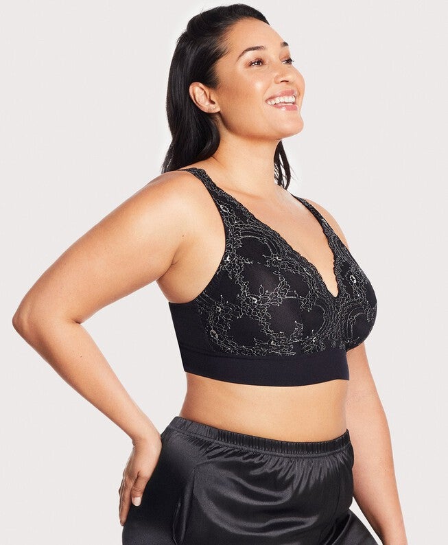 Bramour Lexington Lace Plunge Bralette, , alternate image number 4