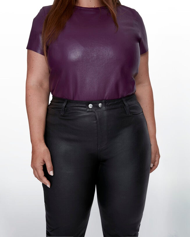 Robbie Stretch Leather Flares, , alternate image number null