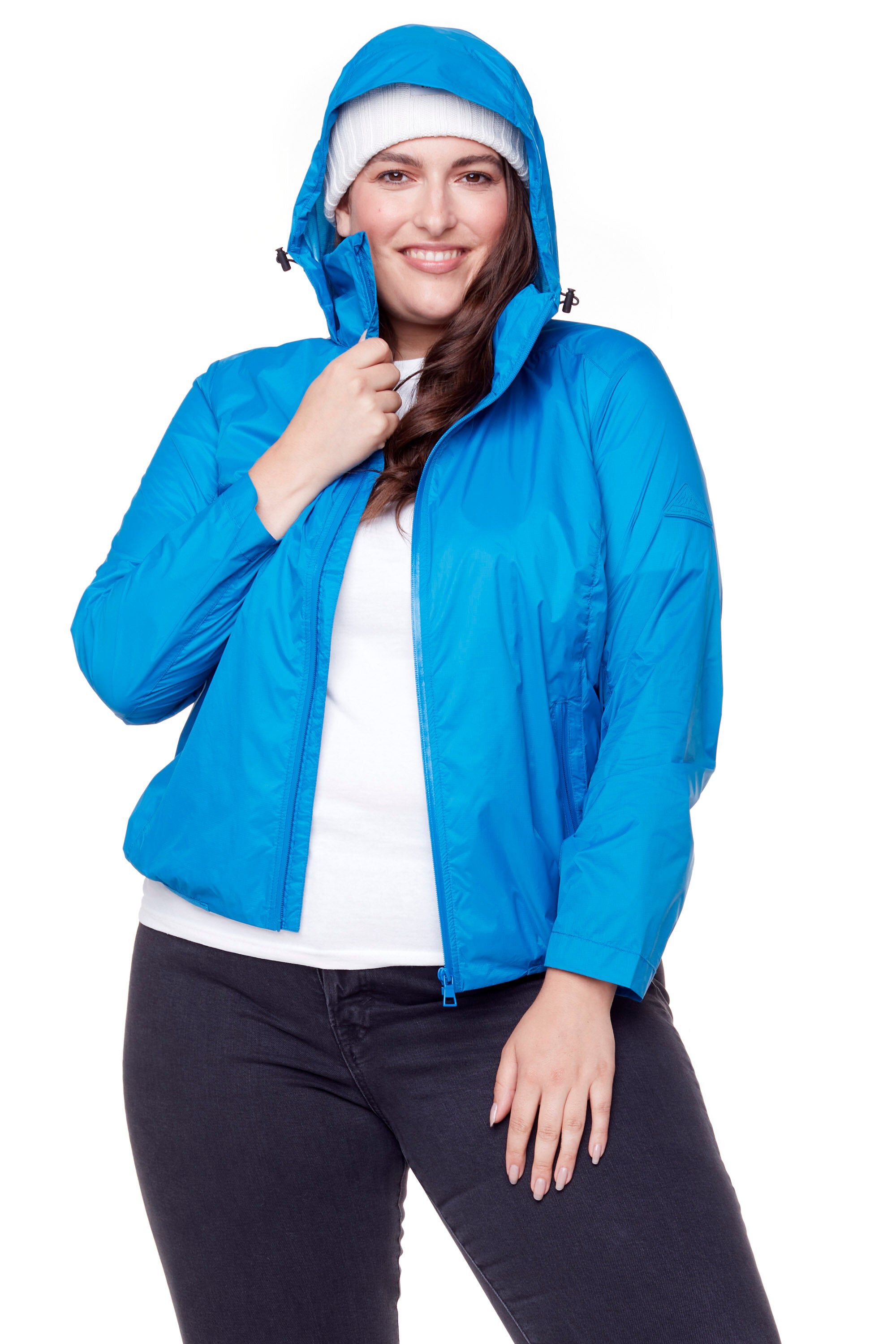 Women&#39;s Plus Size - PELLY | Recycled Ultralight Windshell Jacket, Blue / Azure Blue, alternate image number 3